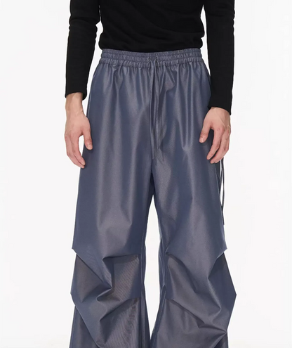 Sculptural Pleated Wide-Leg Trousers