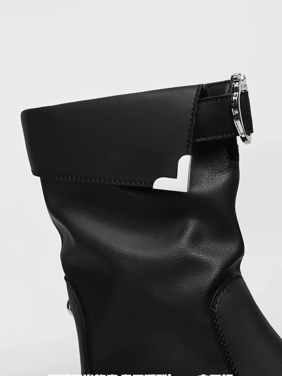 Metallic Strap Platform Mid-Calf Boots
