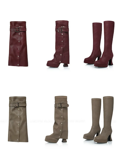 Lychee Textured Chunky Boots