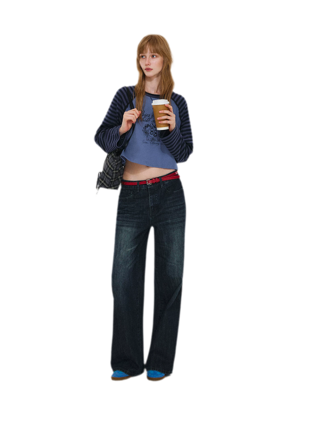 Cotton Raglan Cropped Long-Sleeve Top
