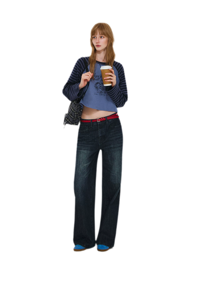 Cotton Raglan Cropped Long-Sleeve Top