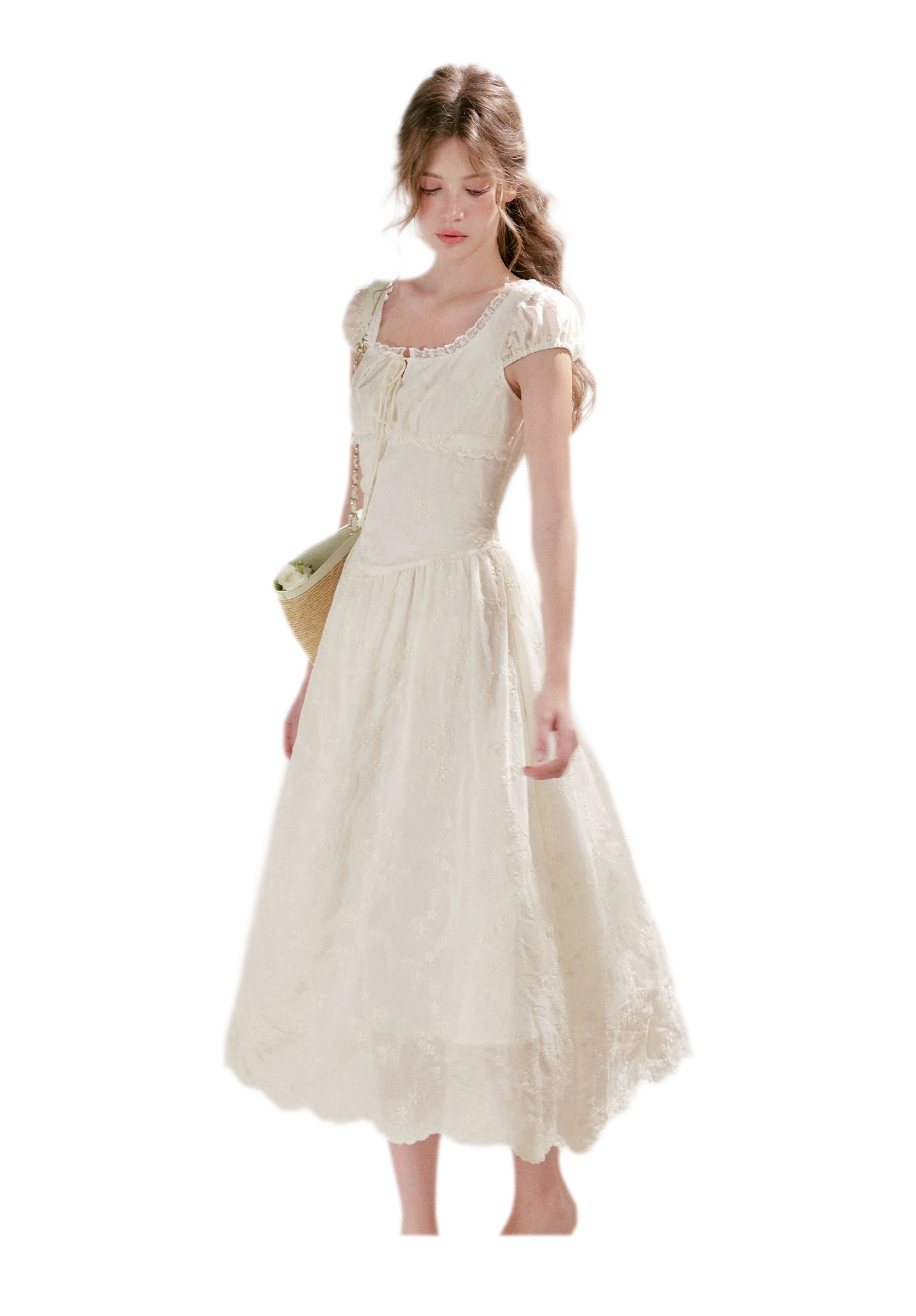 Lace Embroidered Midi Dress