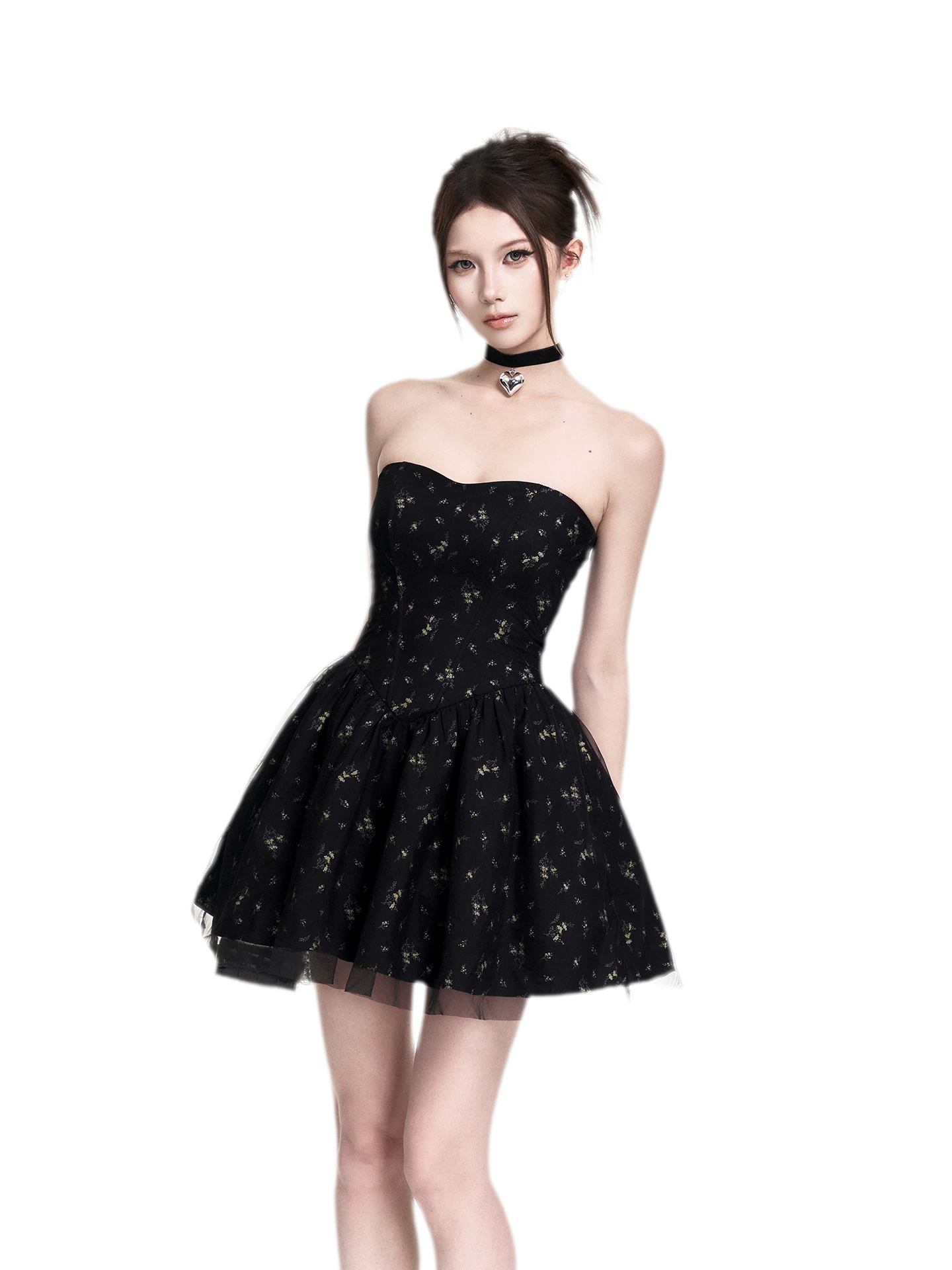 Romantic Floral Mesh Dress