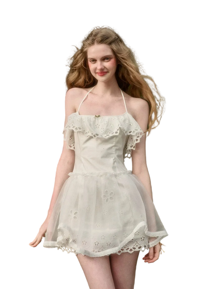 Water Embroidered Slim Camisole Dress