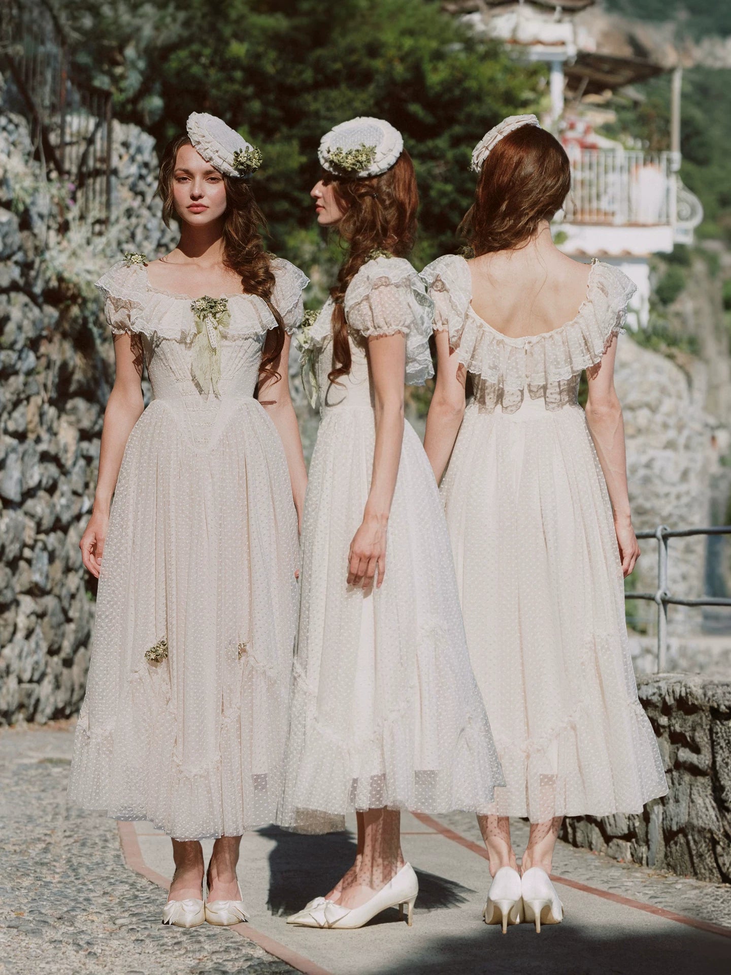 French Lace Princess Midi Dress