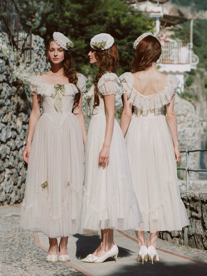 French Lace Princess Midi Dress
