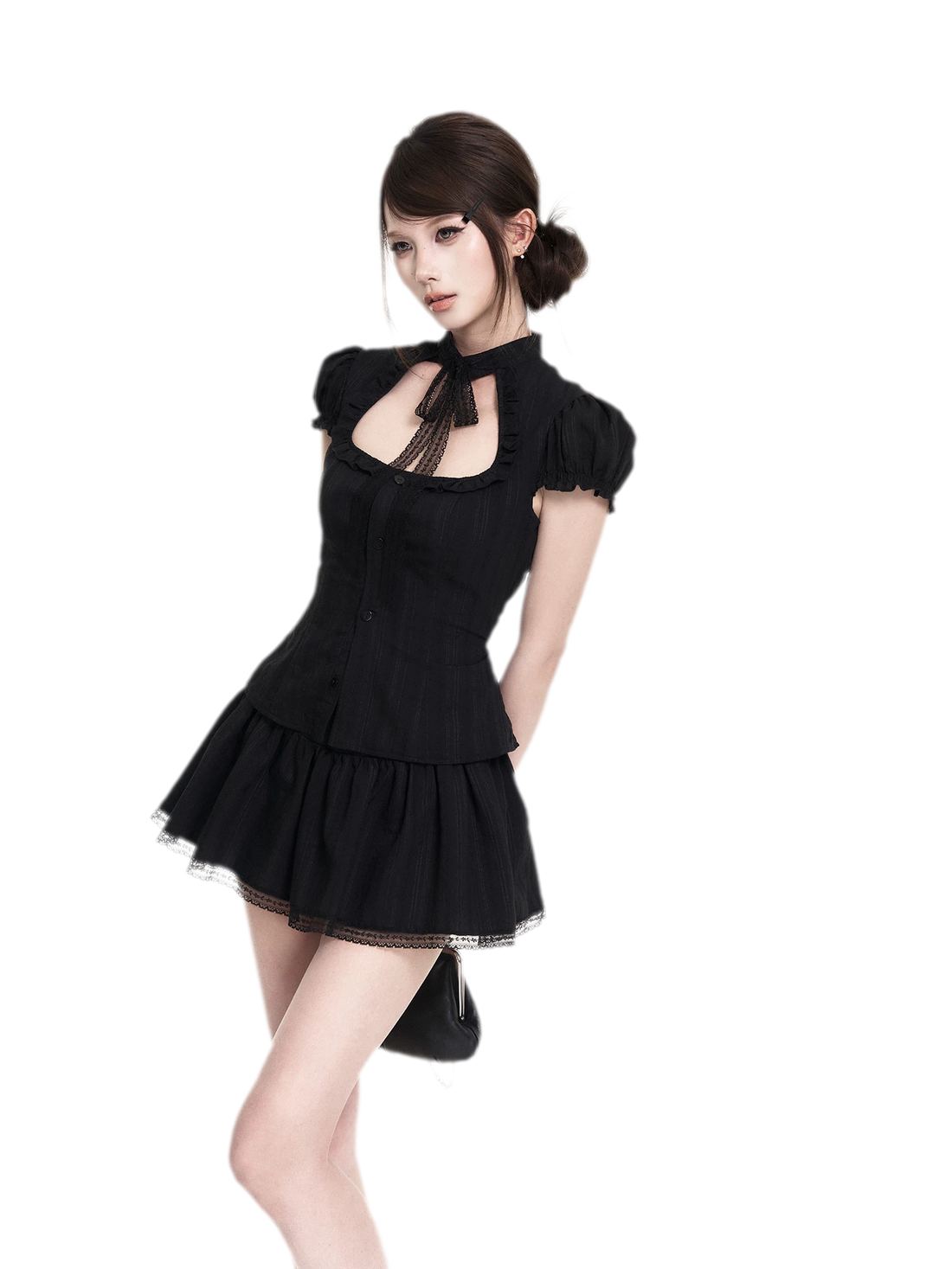 Lace Puff Sleeve Set