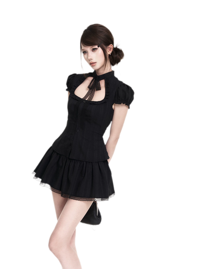 Lace Puff Sleeve Set