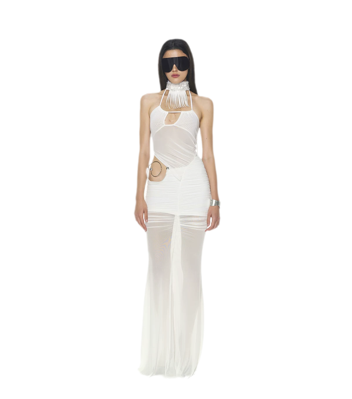 Silver Ring Mesh Dress