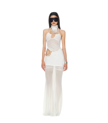 Silver Ring Mesh Dress