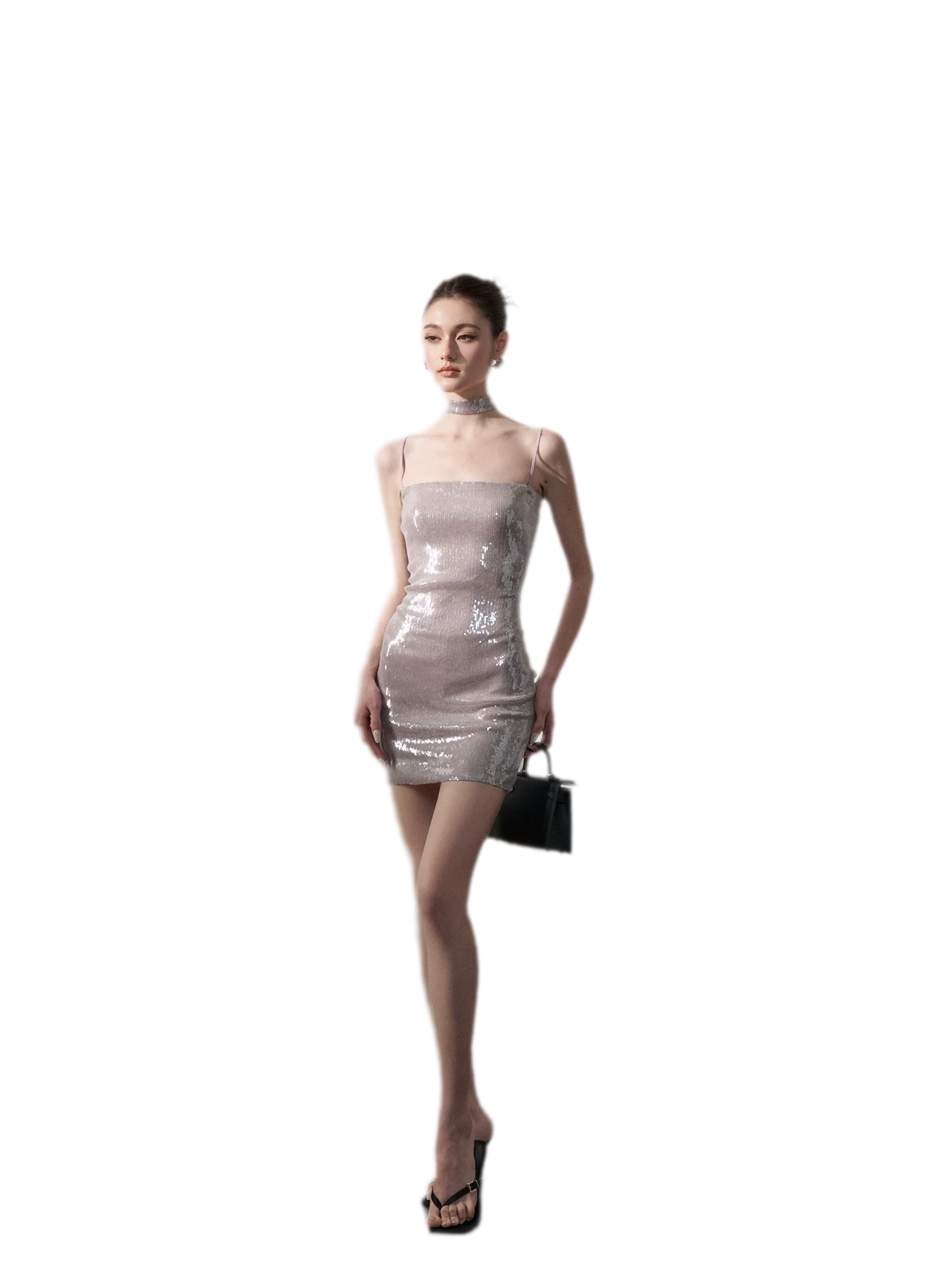 Sequin Choker Mini Dress