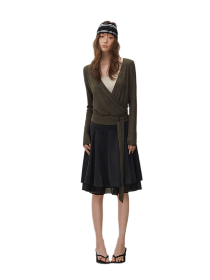 Wrap Tie Knit Top