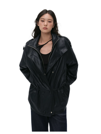 Detachable PU Down Puffer Jacket