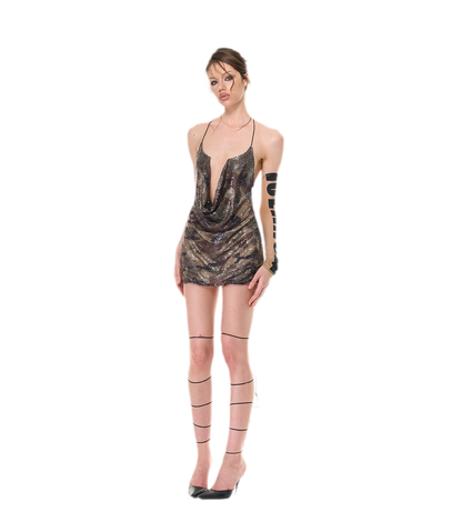 Camouflage Halter Mini Dress