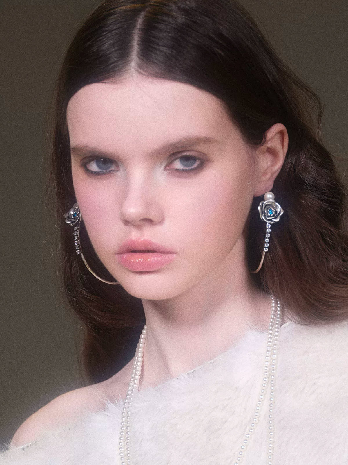 Crystal Floral Hoop Earrings