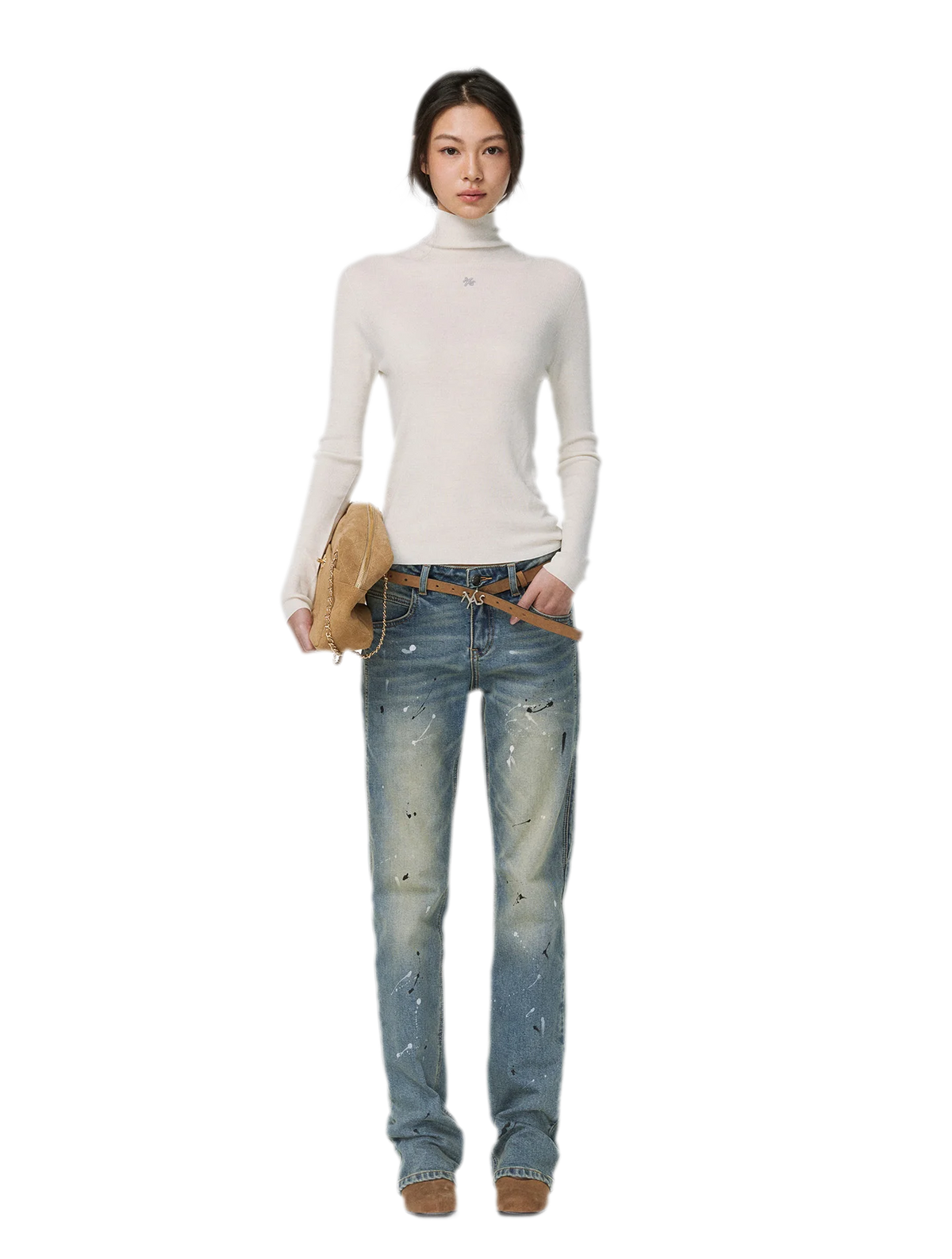Gewaschene Distressed-Slim-Jeans