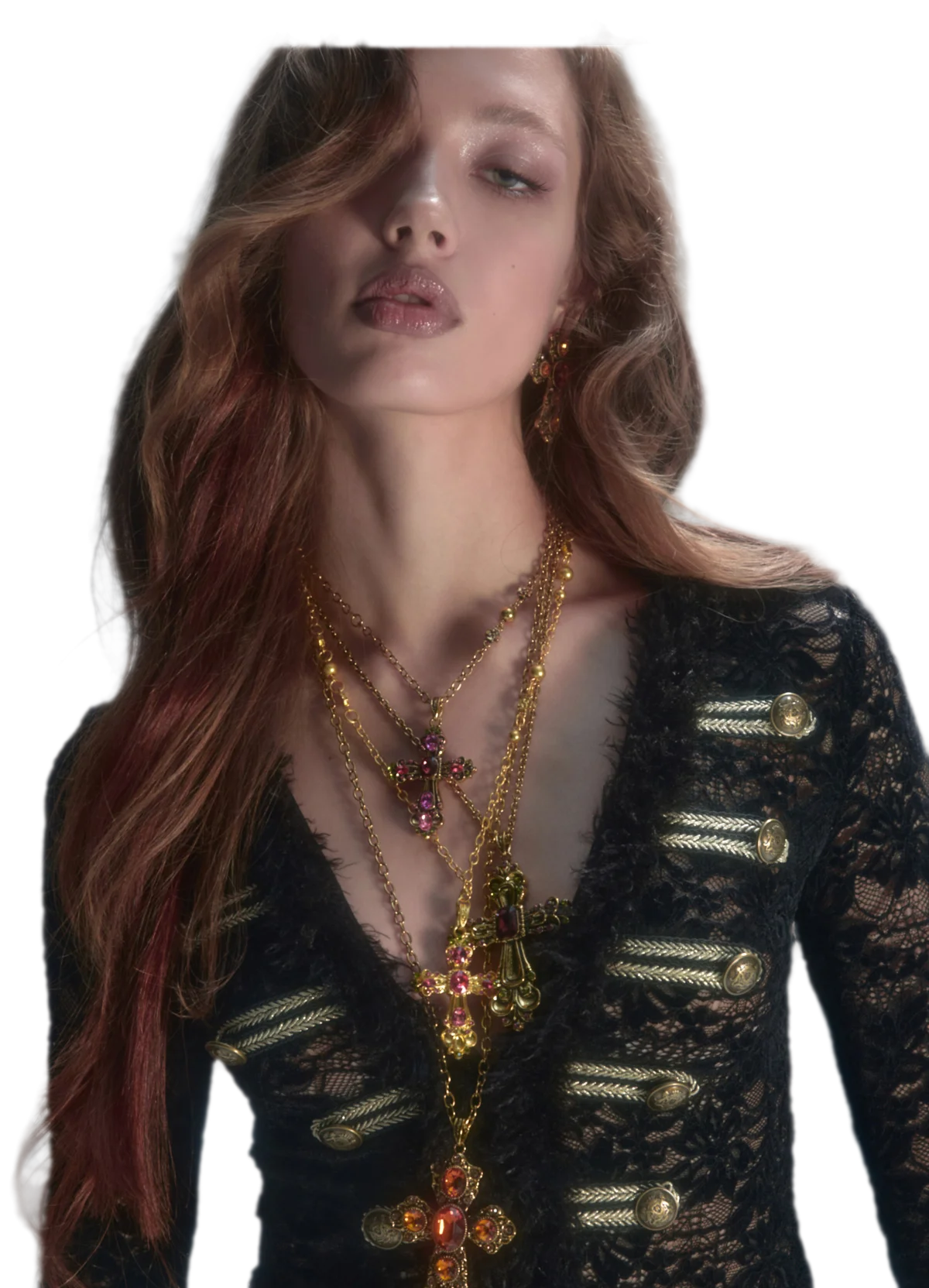 Set di cardigan e shorts con profili metallici