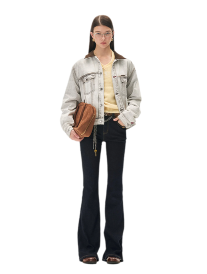 Wool Twill Slim Flare Jeans