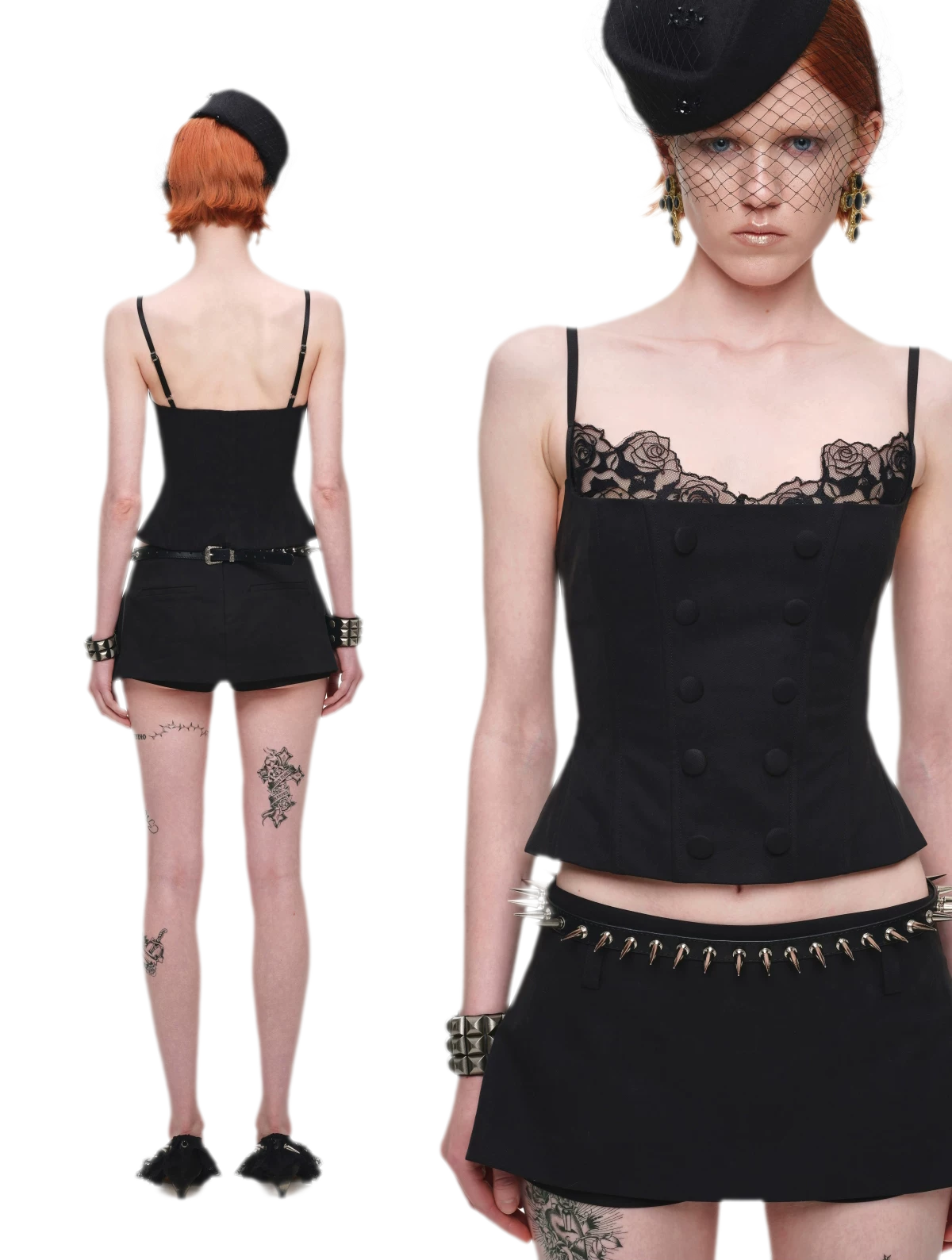 Fishbone Lace Corset Top