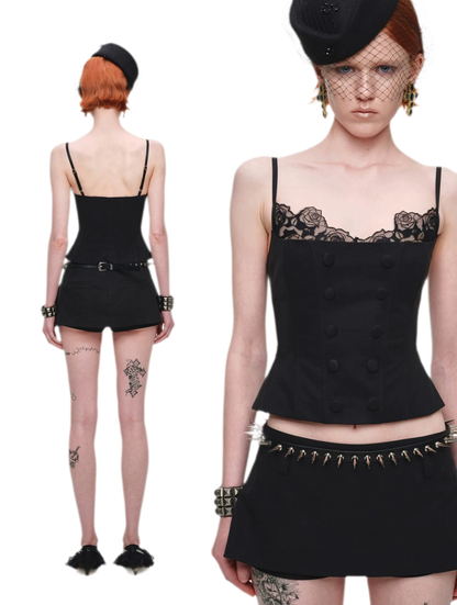 Fishbone Lace Corset Top