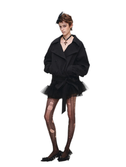 Double-Breasted Belted Trench Coat