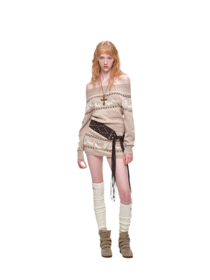 Ensemble en maille court Fair Isle