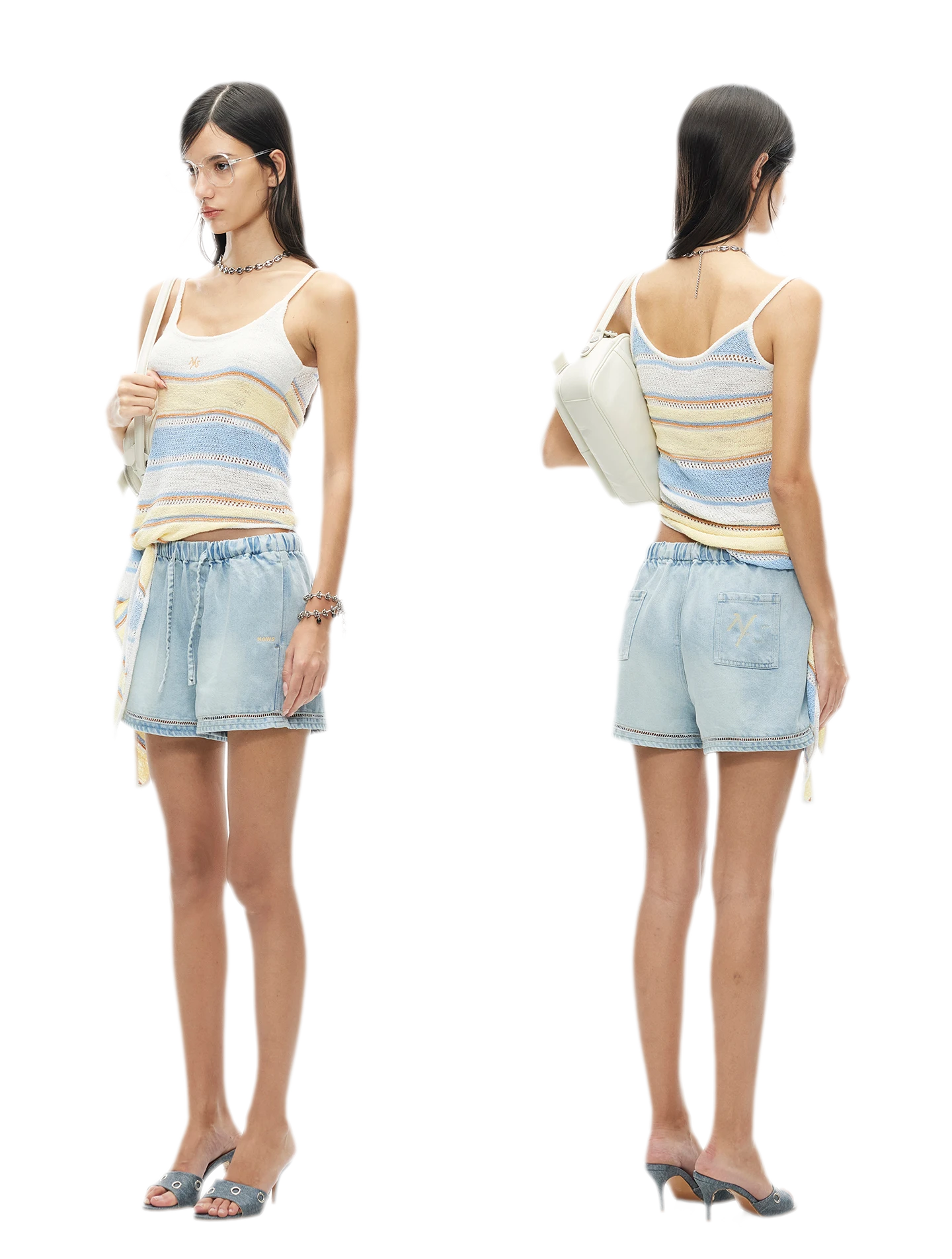 Lyocell Washed Denim Shorts