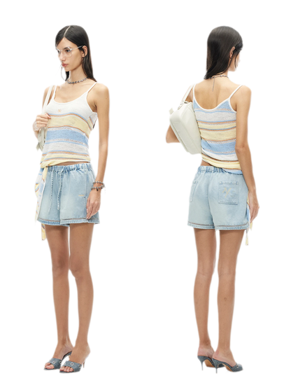 Lyocell Washed Denim Shorts