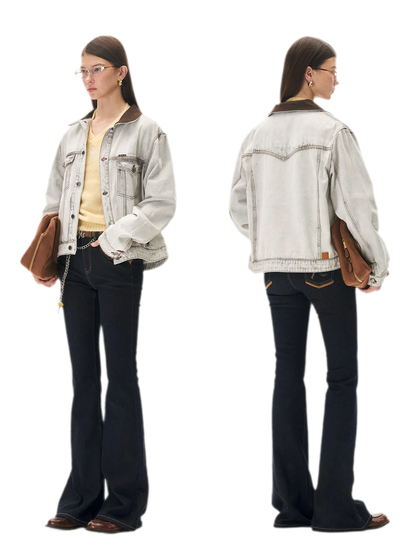 Wool Twill Slim Flare Jeans