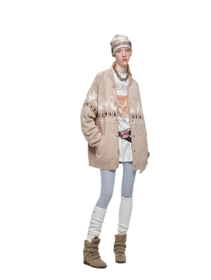 Gilet jacquard Fair Isle avec chats