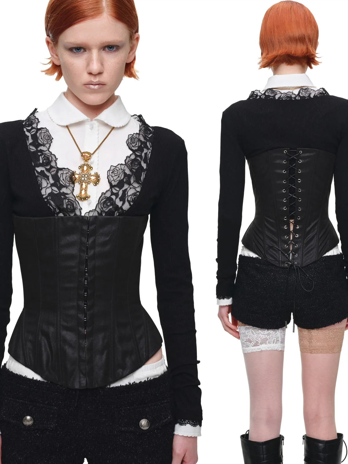 Bouclé Cropped Jacket Shorts Set