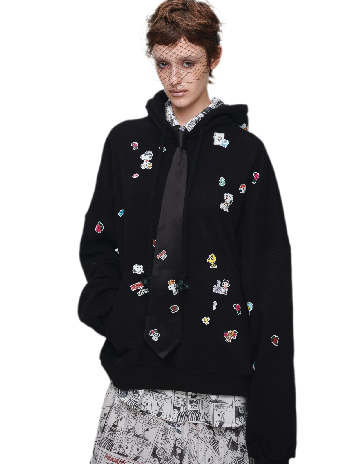 Pleated Newspaper A-Line Skirt