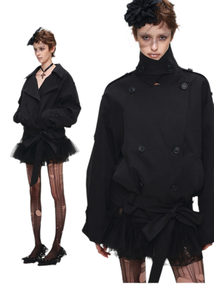 Double-Breasted Belted Trench Coat