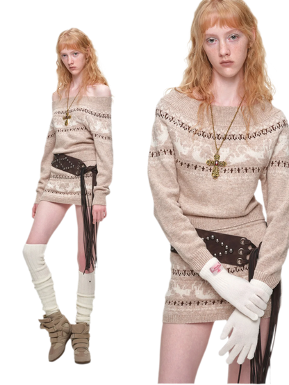 Haut en maille pour chat Fair Isle