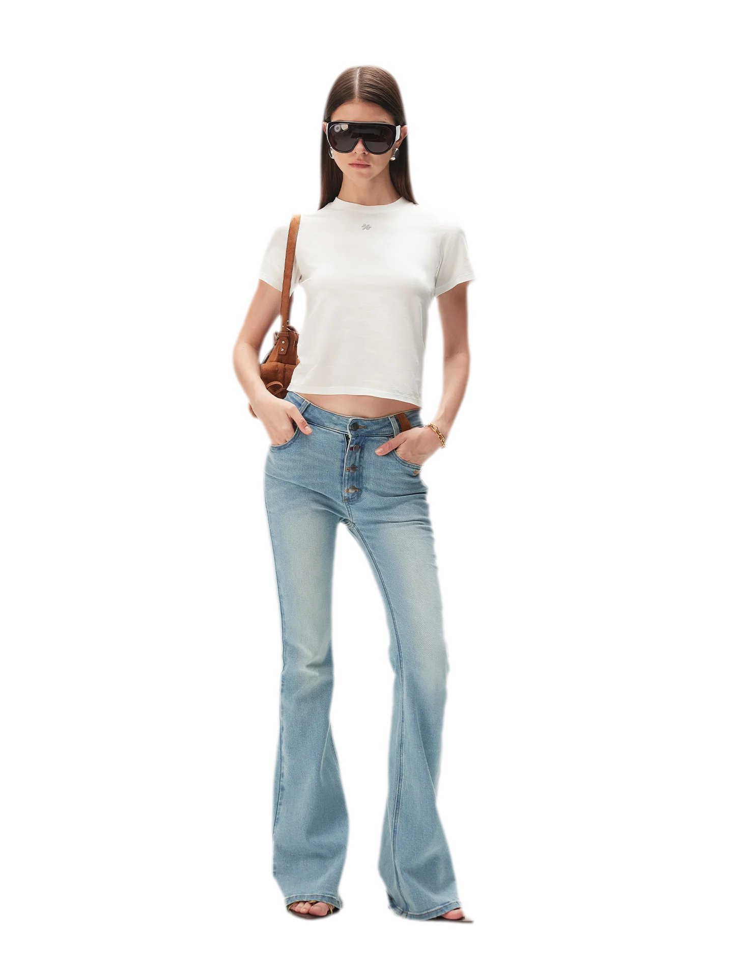Contrast Wash Slim Flare Jeans