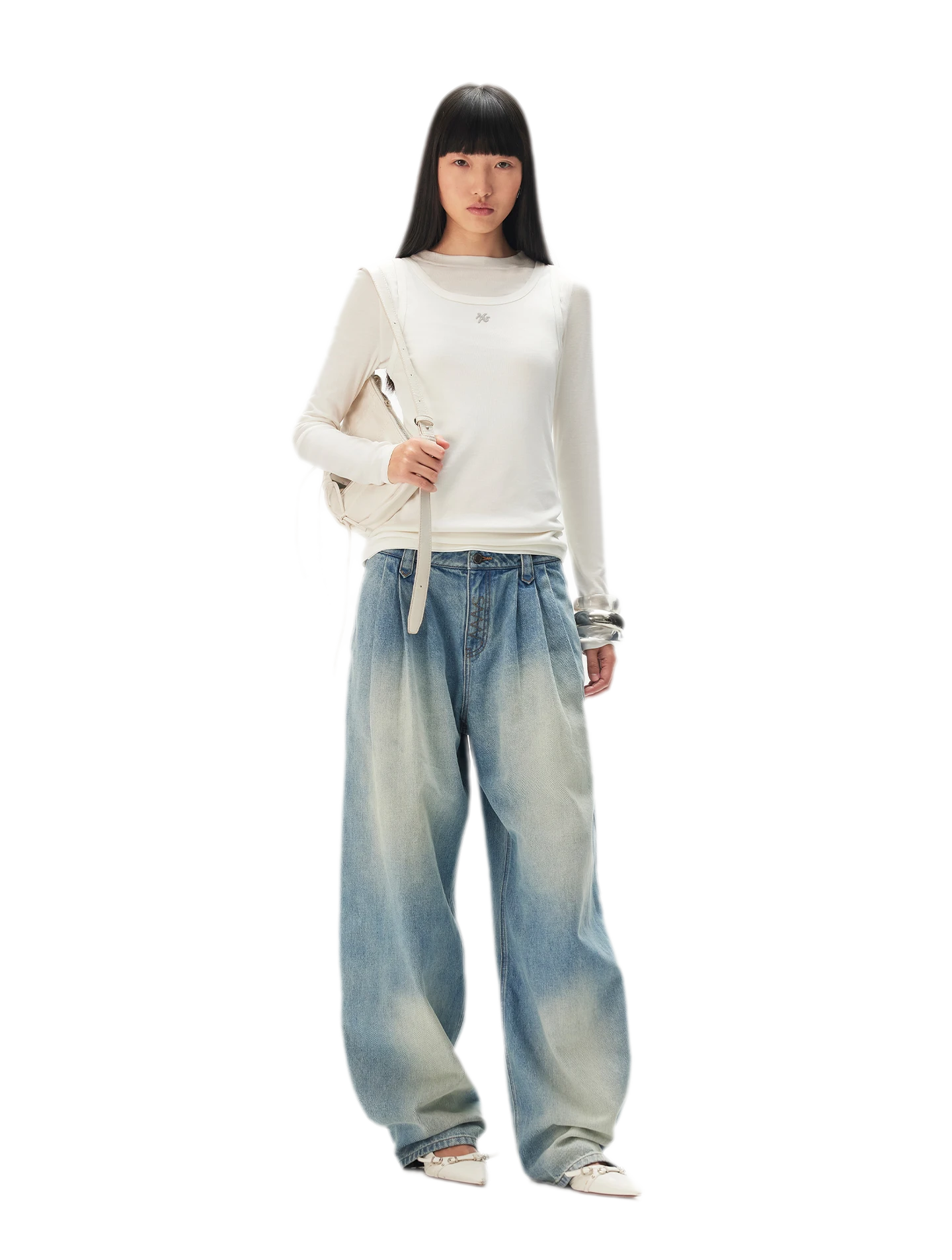 Lyocell Layered Long Sleeve Tee