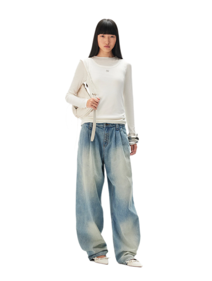 Lyocell Layered Long Sleeve Tee