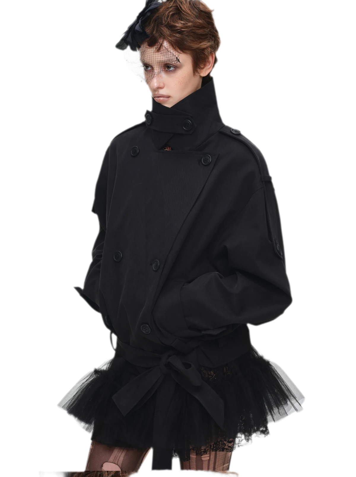 Double-Breasted Belted Trench Coat