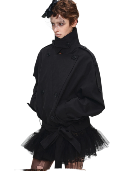 Double-Breasted Belted Trench Coat