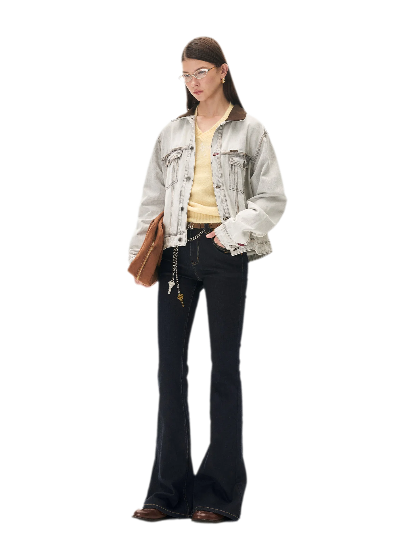 Wool Twill Slim Flare Jeans