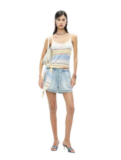 Lyocell Washed Denim Shorts