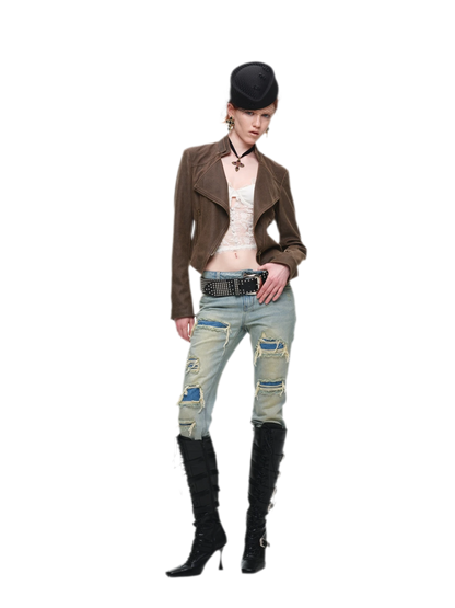 Metal Buckle Knee-High Boots