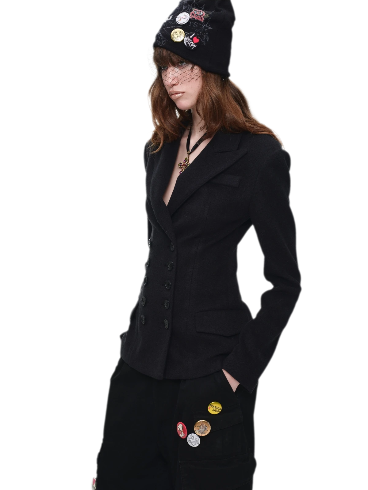 Wool Blend Tailored Blazer