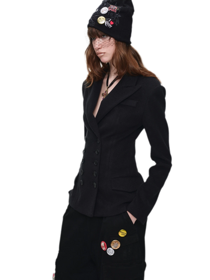 Wool Blend Tailored Blazer