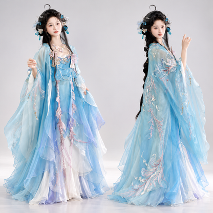 Doria Mermaid Song Embroidered Large-Sleeve