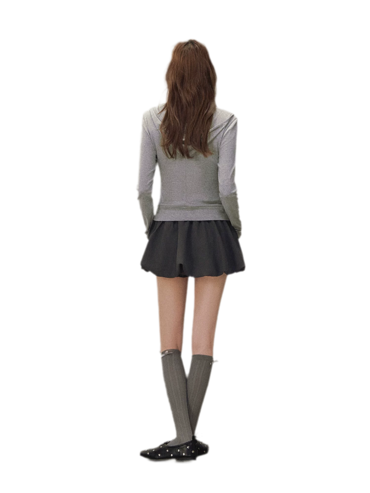 Cross Hooded Long Sleeve Top