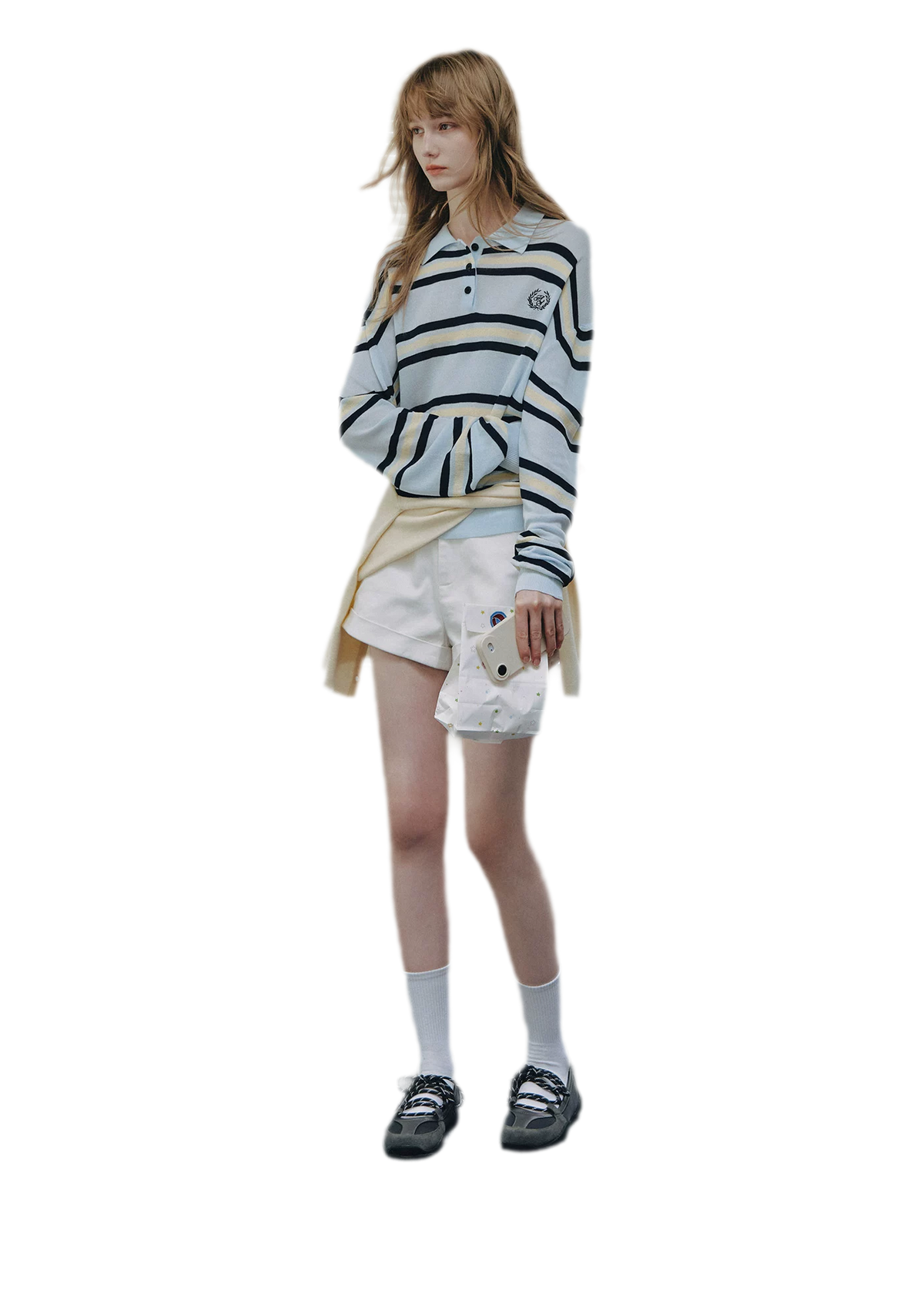 Contrast Striped Embroidered Polo Shirt