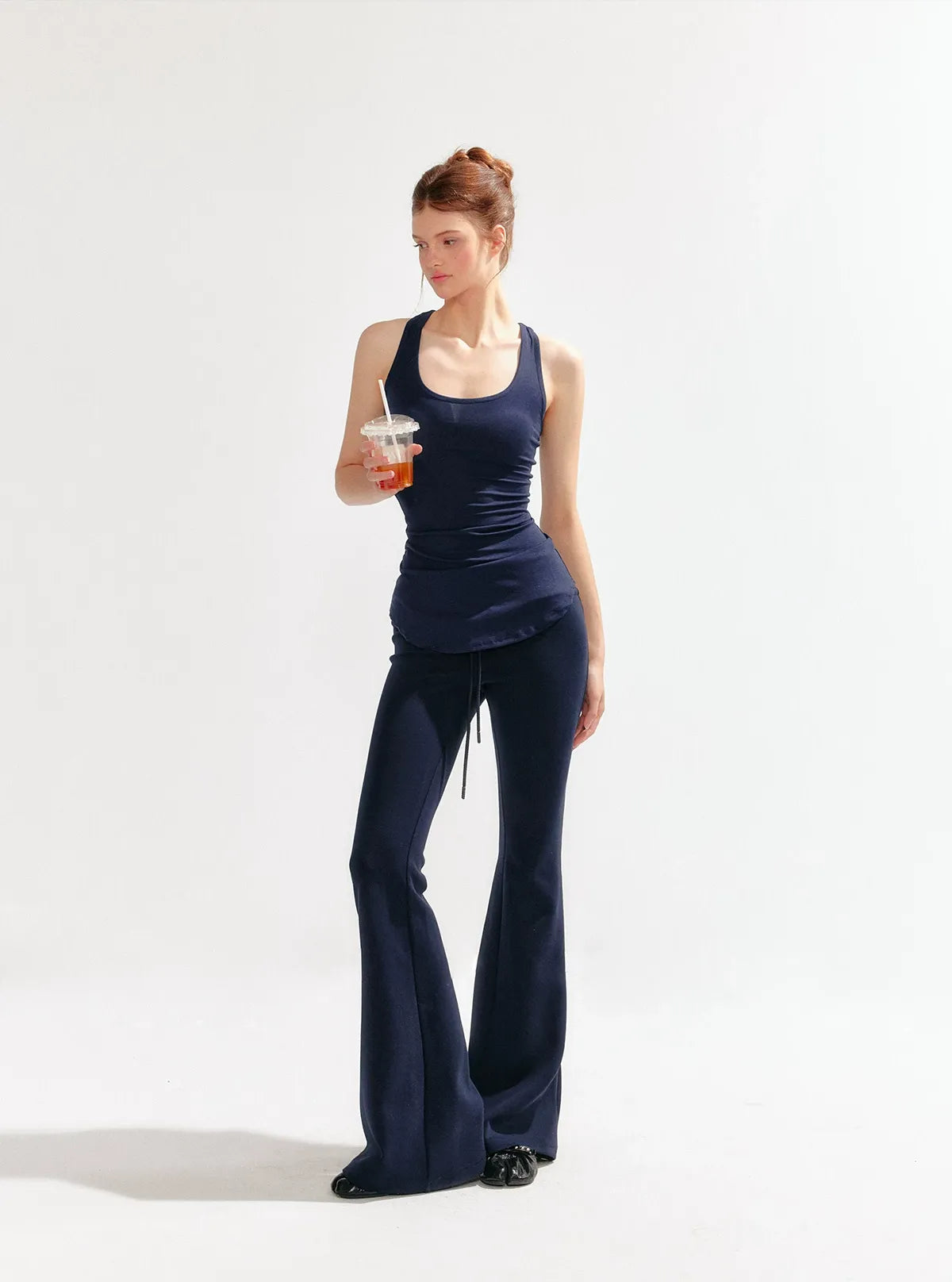 Stretch Low-Rise Flared Pants