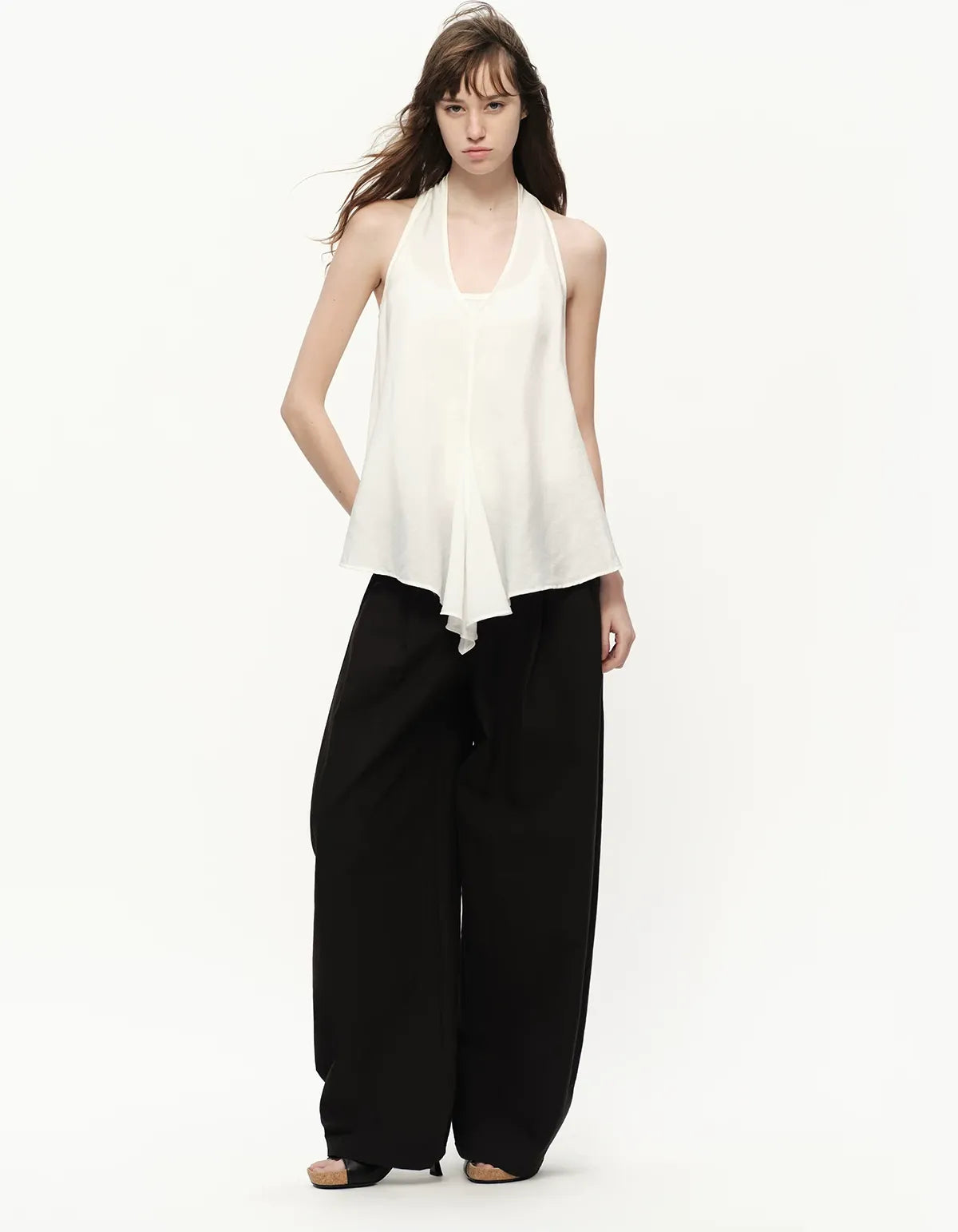 White Lyocell V-Neck Cami