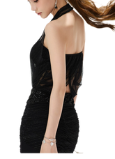 CYNR Halter Sequin Mini Dress – view 11
